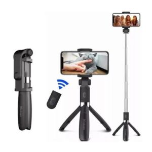 Selfie stick, 4-in-1 selfie stick expandable tripod adjustable selfie stick with detachable remote control - black